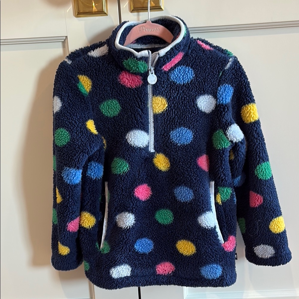 Vineyard Vines Blue and Pink Polka Dot Fleece Hoodie